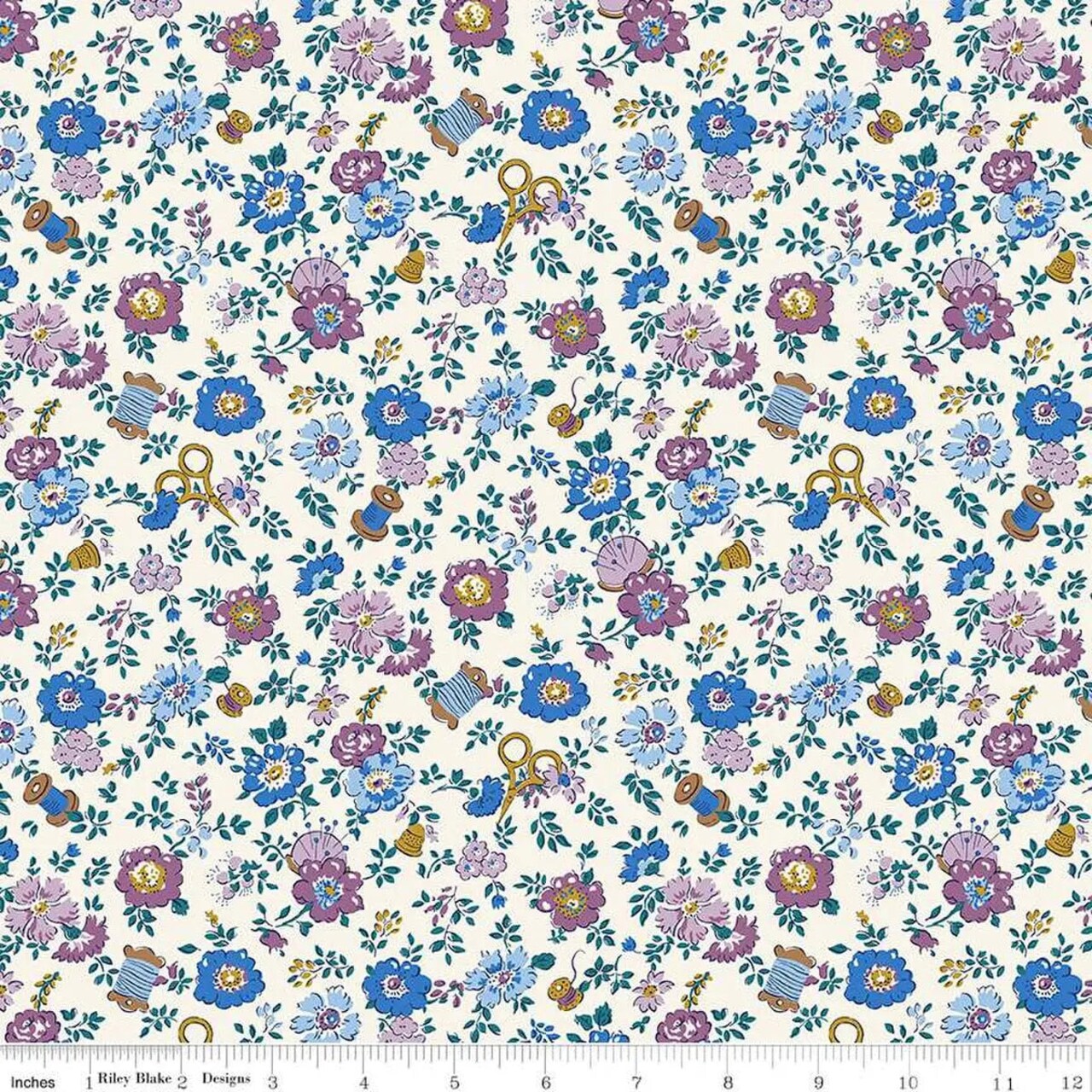 Liberty Tudor Celebration Haberdashery Floral 01667443A 44"/45" Fabric Per Yard